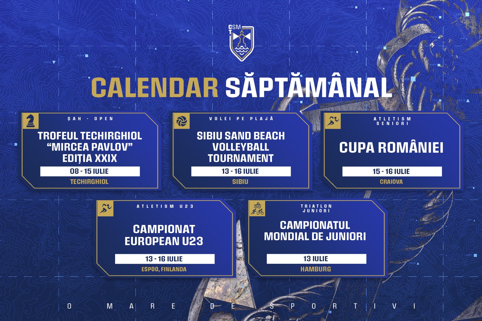 Calendarul evenimentelor sportive din această săptămână ale CSM Constanța