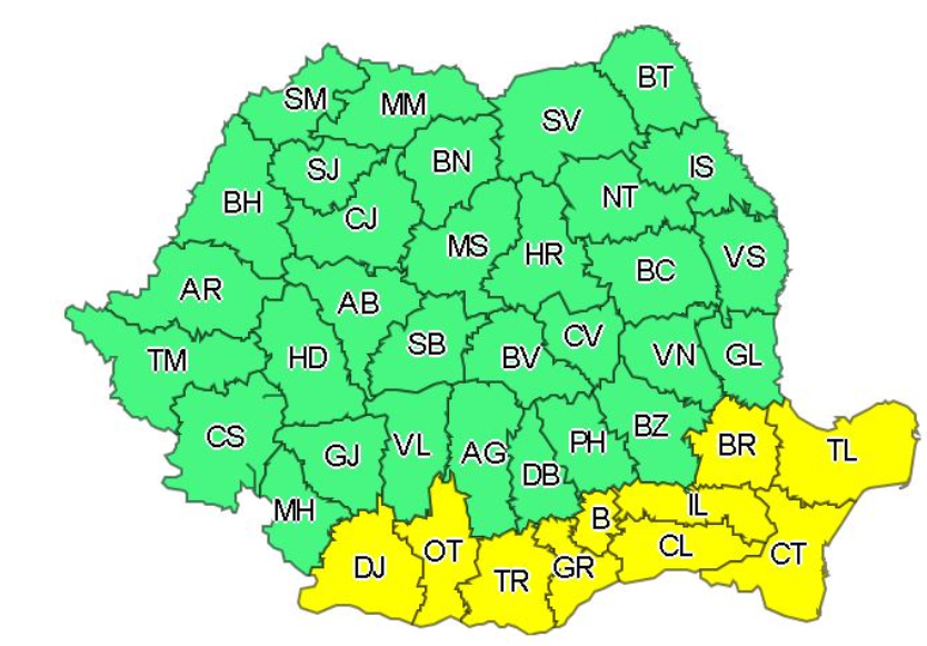 DOBROGEA: A trecut ploaia, revine canicula. Cod galben valabil două zile