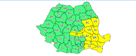 CONSTANȚA/TULCEA: Avertizare de ploi și vânt puternic