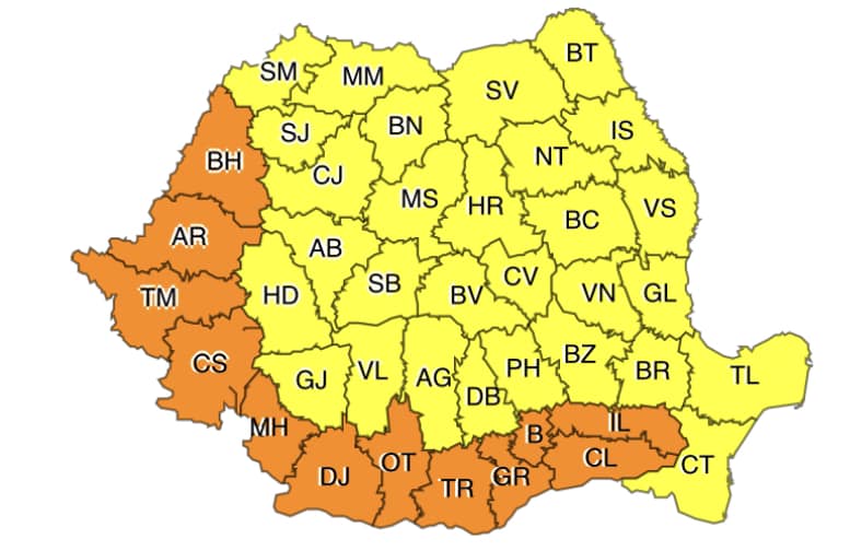 Cod galben de caniculă în Dobrogea