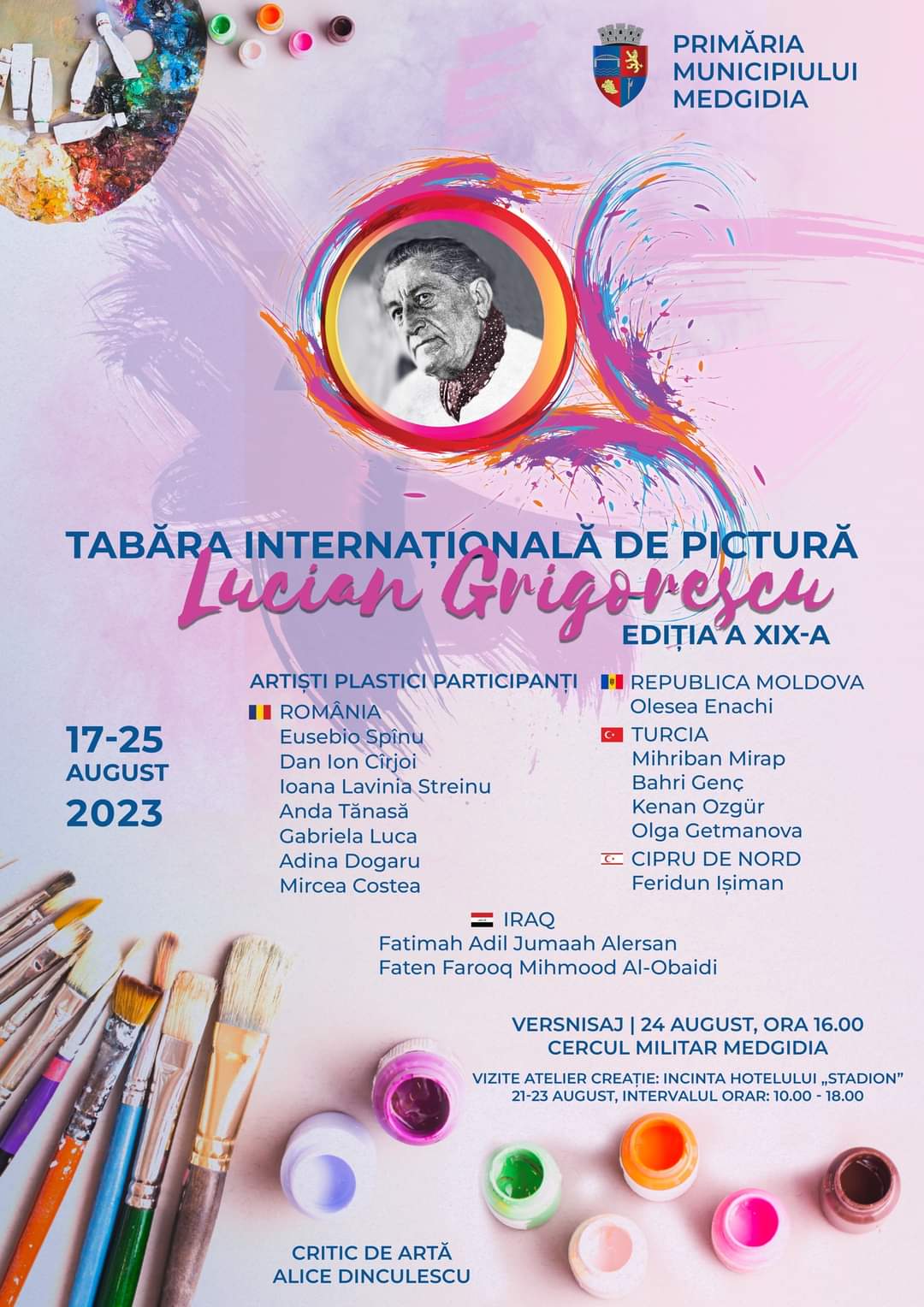 Cea de-a XIX-a ediţie a Taberei Internaționale de Pictură „Lucian Grigorescu” are loc la Medgidia, în perioada 17-25 august