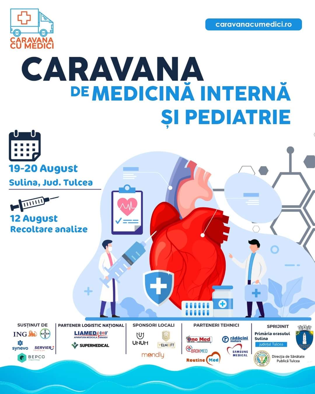 SULINA: Consultaţii gratuite la Şcoala veche, oferite de voluntarii Caravanei cu Medici