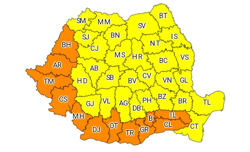 Cod portocaliu de caniculă în 12 judeţe şi în Bucureşti; temperaturile urcă la 38 de grade