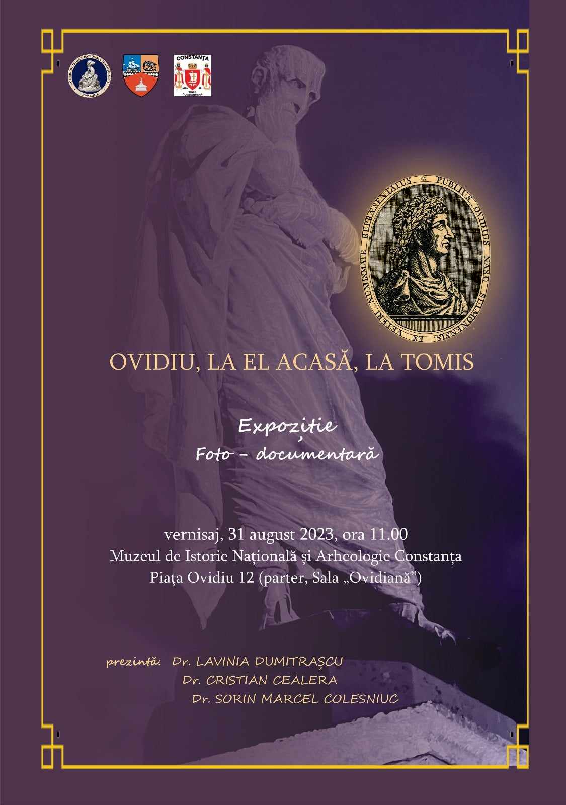 CONSTANȚA: Muzeul de Istorie Națională și Arheologie va găzdui o expoziție dedicată poetului Ovidius