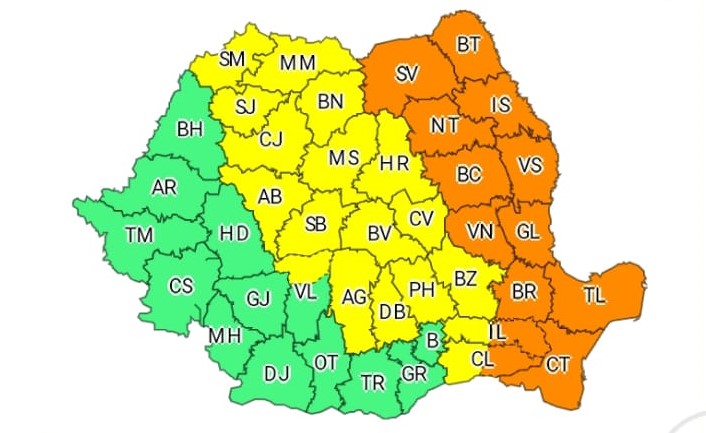 Dobrogea intră sub COD PORTOCALIU de averse și vijelii