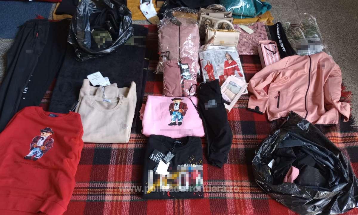 NEGRU VODĂ: Articole vestimentare și parfumuri susceptibile a fi contrafăcute, descoperite de poliţiştii de frontieră