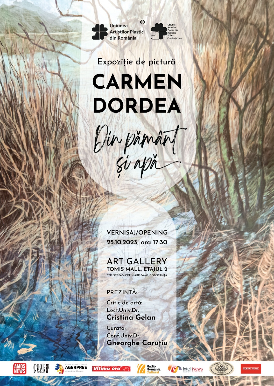 Expoziţia „Din pământ și apă”, semnată de artista Carmen Dordea, va fi vernisată la Art Gallery Constanţa