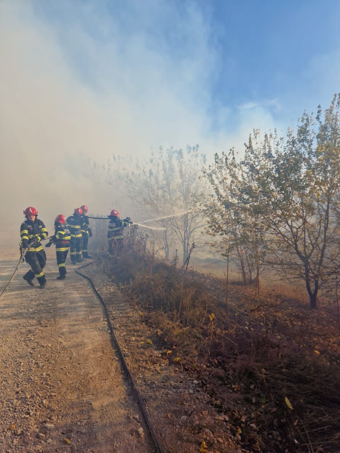 TULCEA: Misiune dificilă a pompierilor, pentru stingerea incendiilor din Delta Dunării
