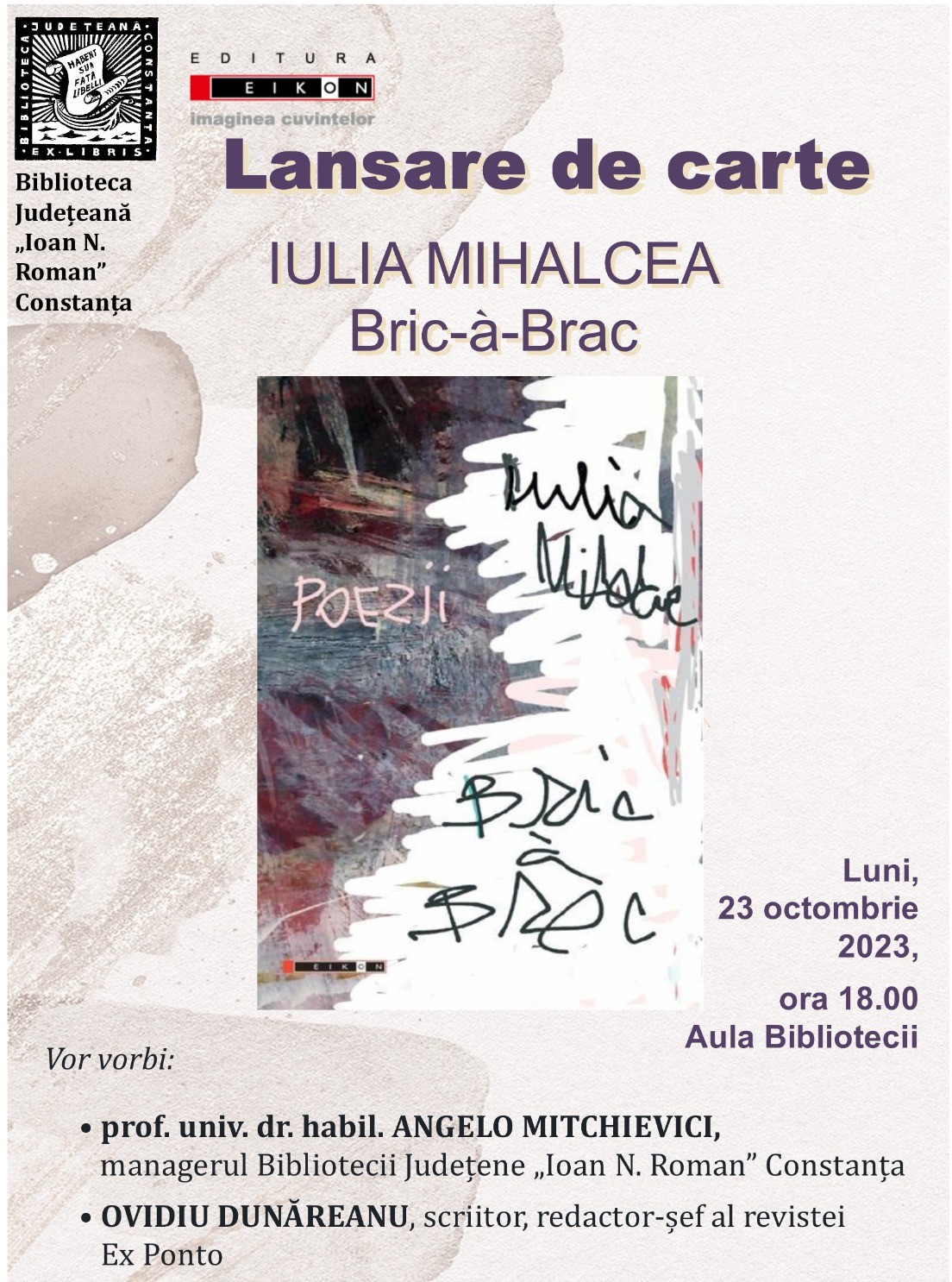 CONSTANȚA: Iulia Mihalcea își lansează volumul de poezii „Bric-à-Brac”