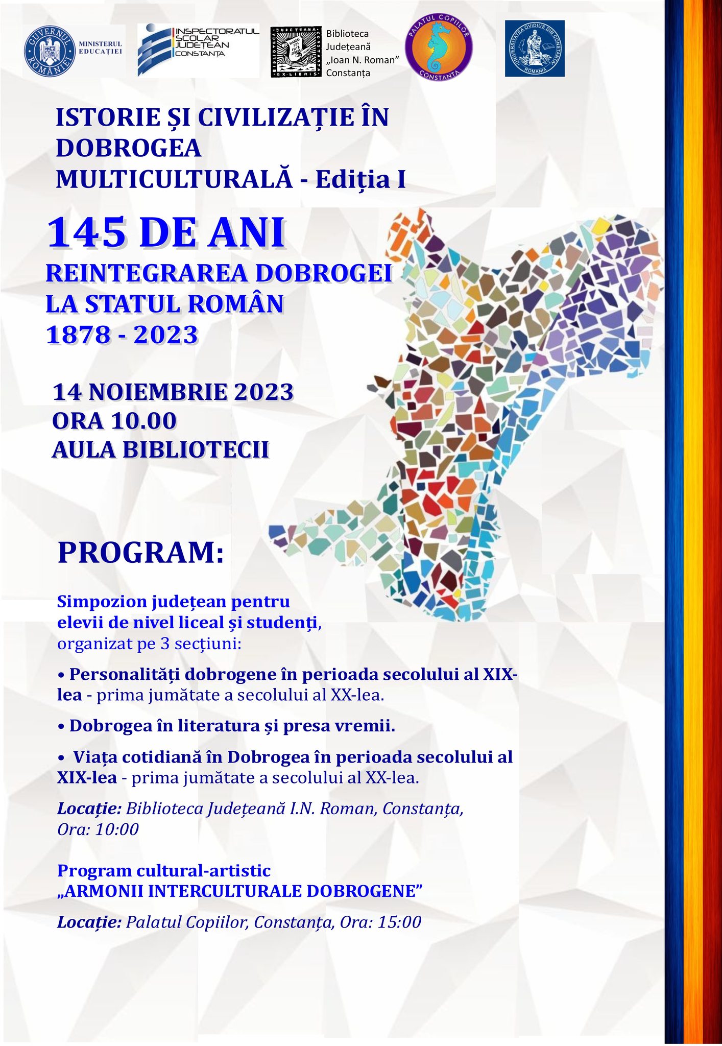Ziua Dobrogei, la Biblioteca Județeană „Ioan N. Roman” din Constanța