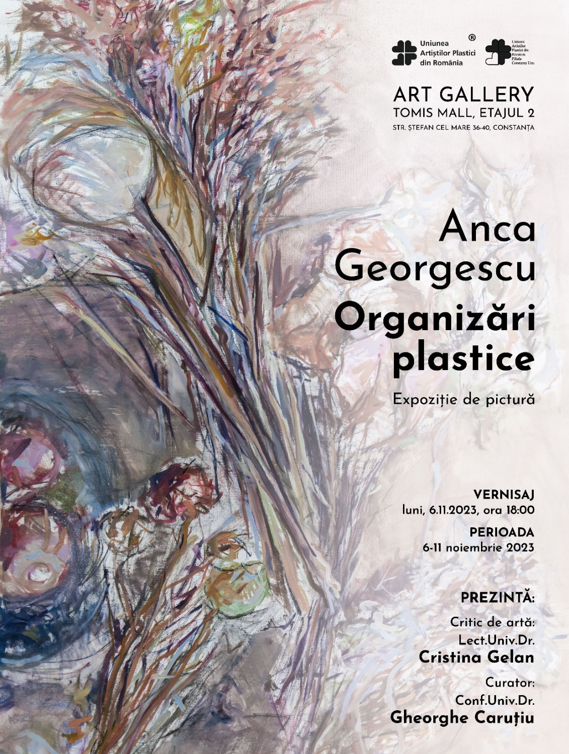 CONSTANȚA: Expoziția „Organizări plastice” reunește 25 de lucrări semnate de Anca Georgescu