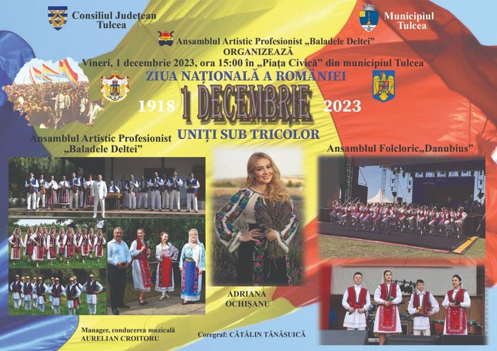 TULCEA: „Uniți sub tricolor!” – spectacolul folcloric dedicat Zilei de 1 Decembrie