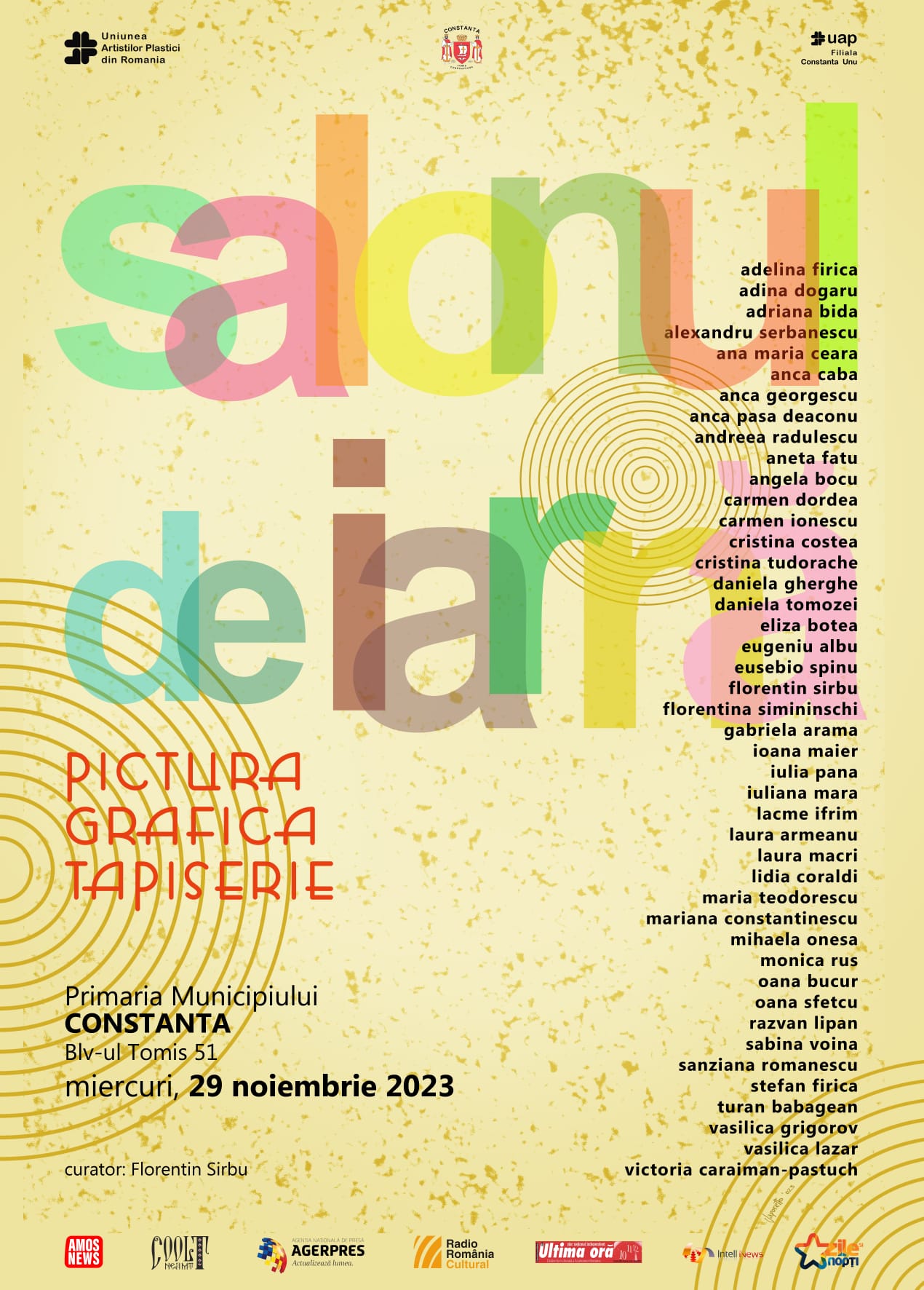 O expoziție de pictură, grafică și tapiserie se deschide în incinta Primăriei Constanța