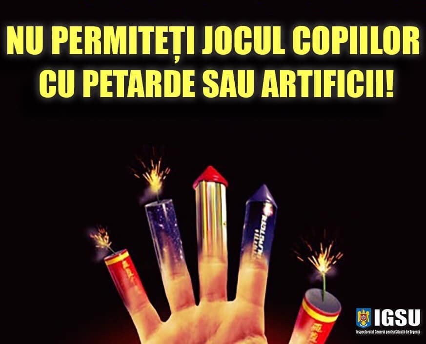 ISU Dobrogea vine cu recomandări în privinţa folosirii artificiilor în noaptea de Revelion