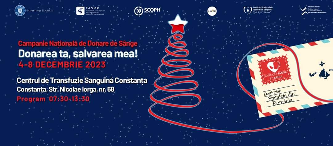 CONSTANȚA,TULCEA: Campania ”Donarea ta, salvarea mea!”, la Centrele de Transfuzii Sanguine