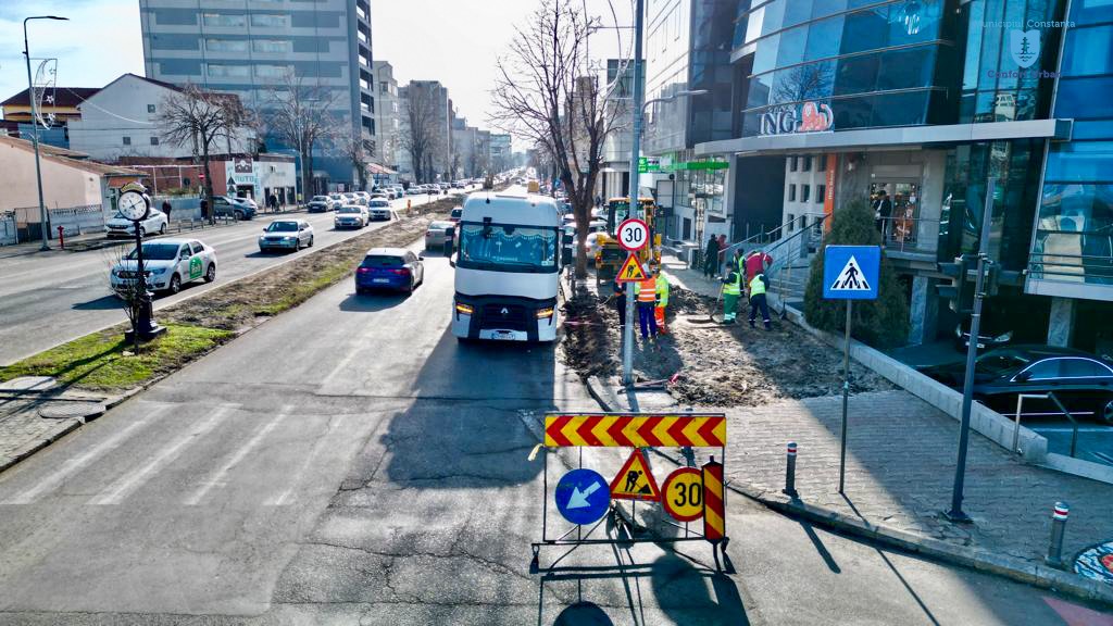 CONSTANȚA: Au început lucrările pe un alt tronson din bulevardul Mamaia