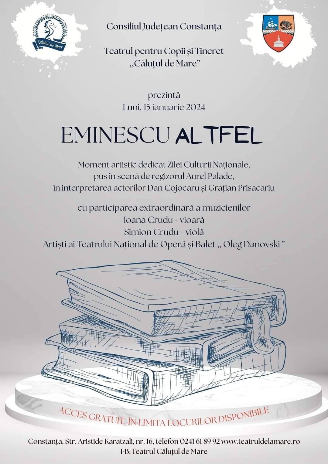 Teatrul pentru Copii și Tineret „Căluțul de Mare” celebrează Ziua Culturii Naţionale