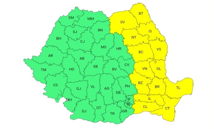 DOBROGEA, sub COD GALBEN de vânt puternic, ger și viscol