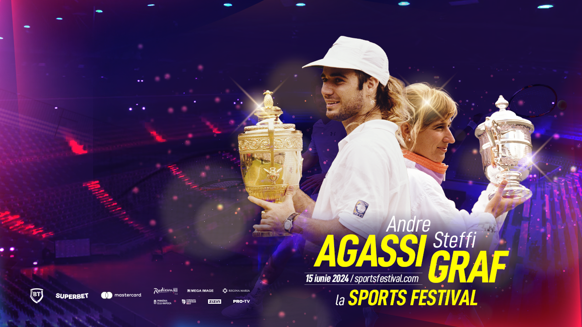 Andre Agassi şi Steffi Graf vor avea un meci demonstrativ la Sports Festival de la Cluj-Napoca