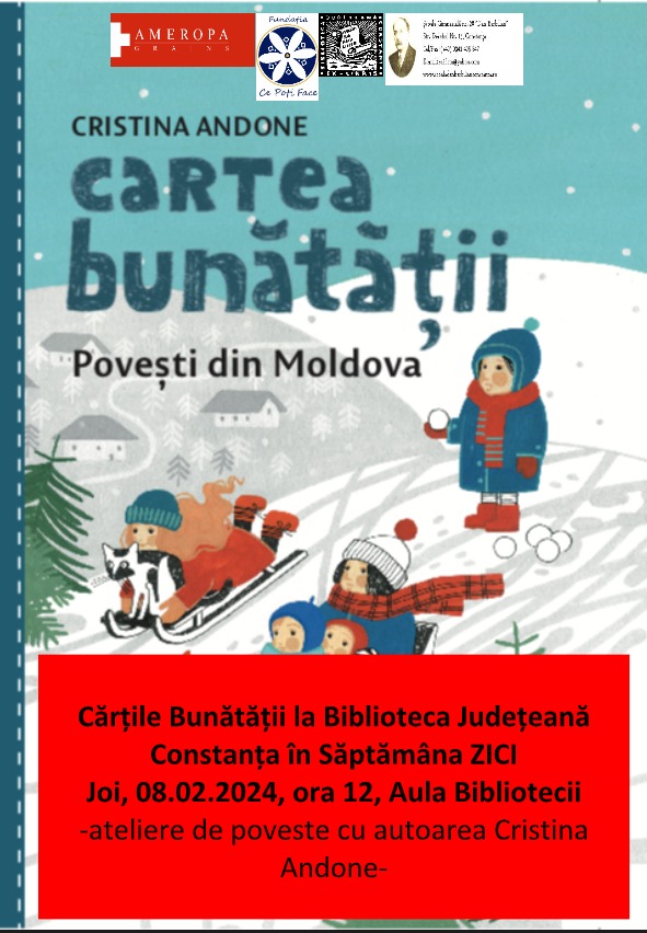 CONSTANŢA: De Ziua internațională a Cititului Împreună, la Biblioteca Judeţeană, este invitată autoarea Cristina Andone