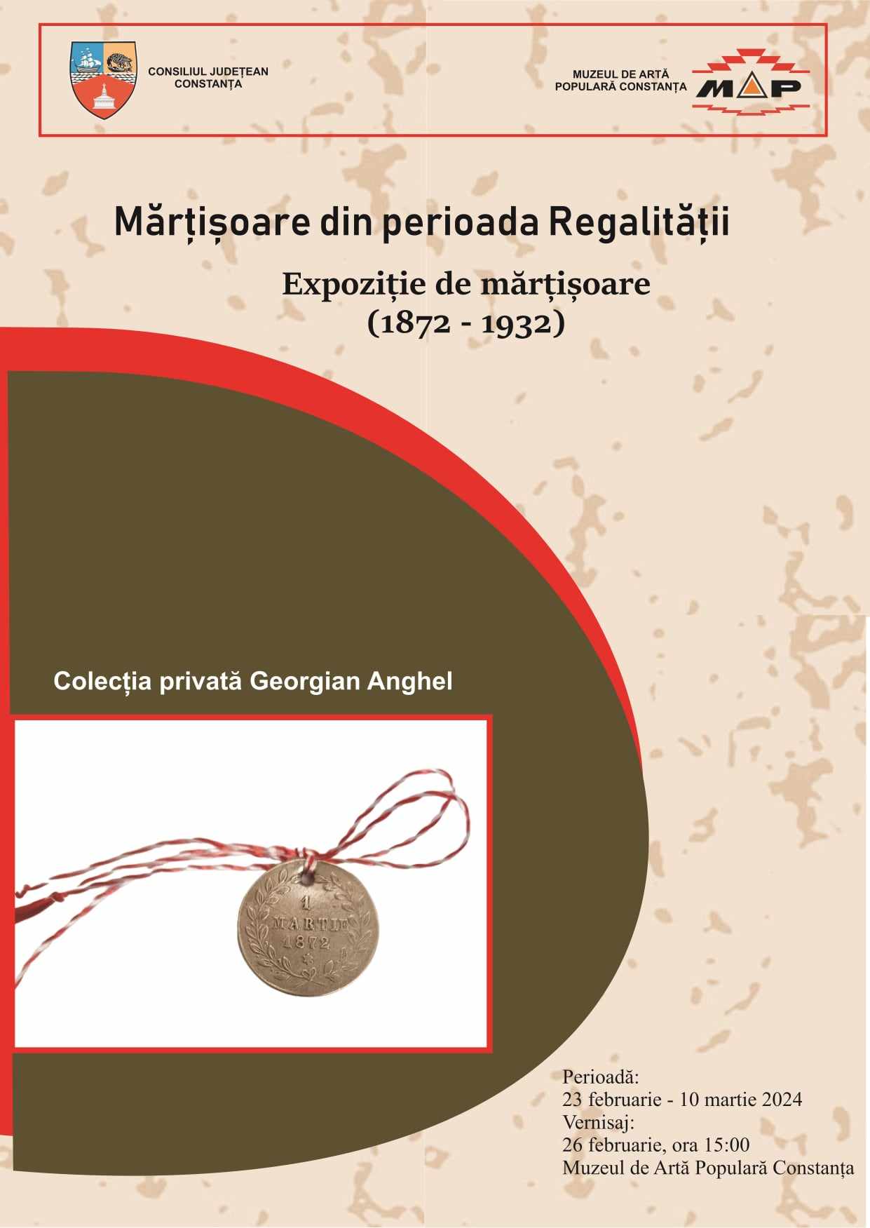 Muzeul de Artă Populară Constanţa găzduiește expoziția „Mărţişoare din perioada Regalității”