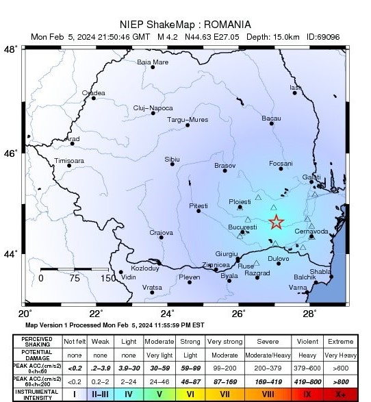 Cutremur cu magnitudinea 4.0 în județul Ialomița