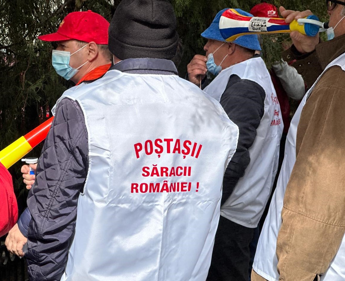 Sindicaliștii din Poșta Română pichetează Ministerul Digitalizării