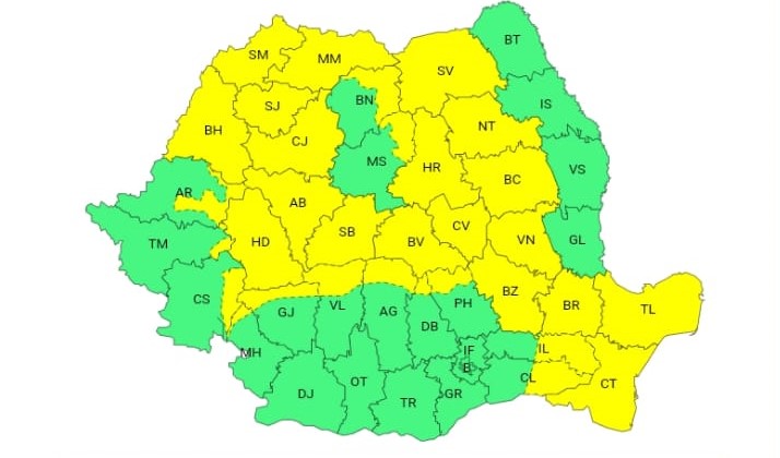 Un nou COD GALBEN de vânt puternic în Dobrogea