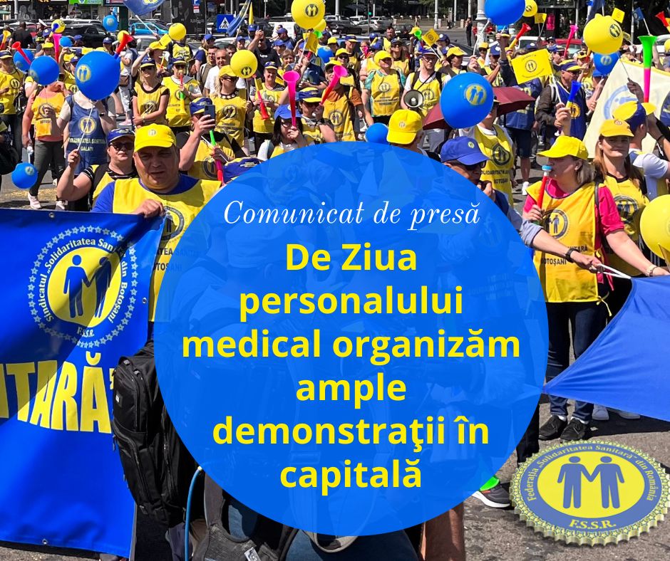 Protest amplu al Federației „Solidaritatea Sanitară” în București