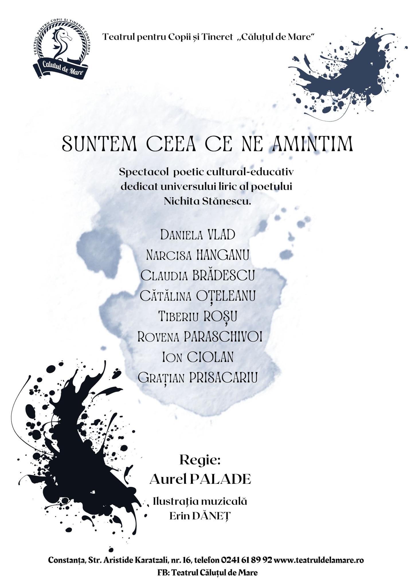 Versurile lui Nichita Stănescu vor răsuna duminică, pe scena constănțeană, într-un spectacol cu intrare liberă