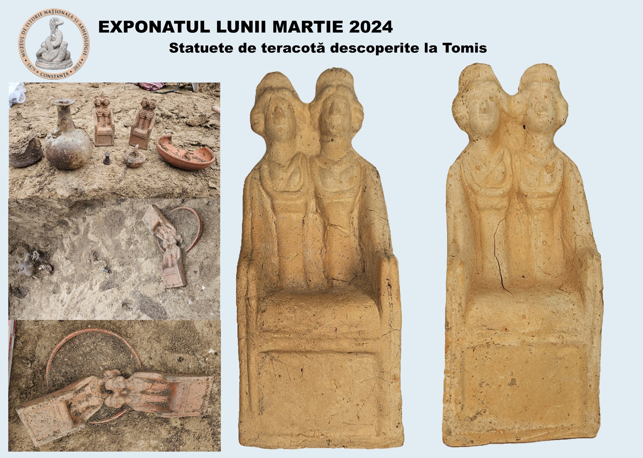 CONSTANȚA: Statuete de teracotă descoperite la Tomis, exponatele lunii martie la MINAC