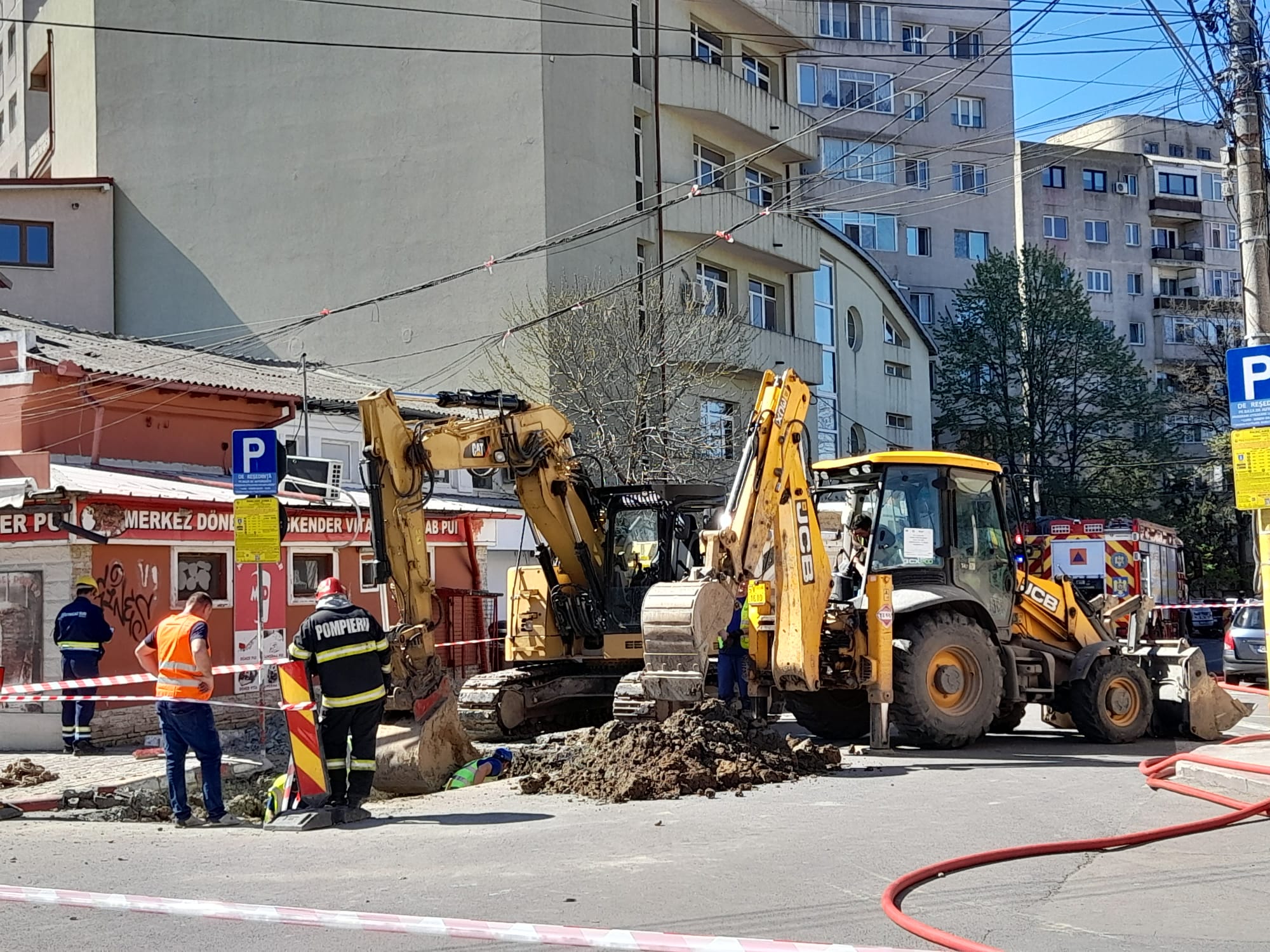 CONSTANȚA: O conductă de gaze, spartă în urma unor lucrări la carosabil