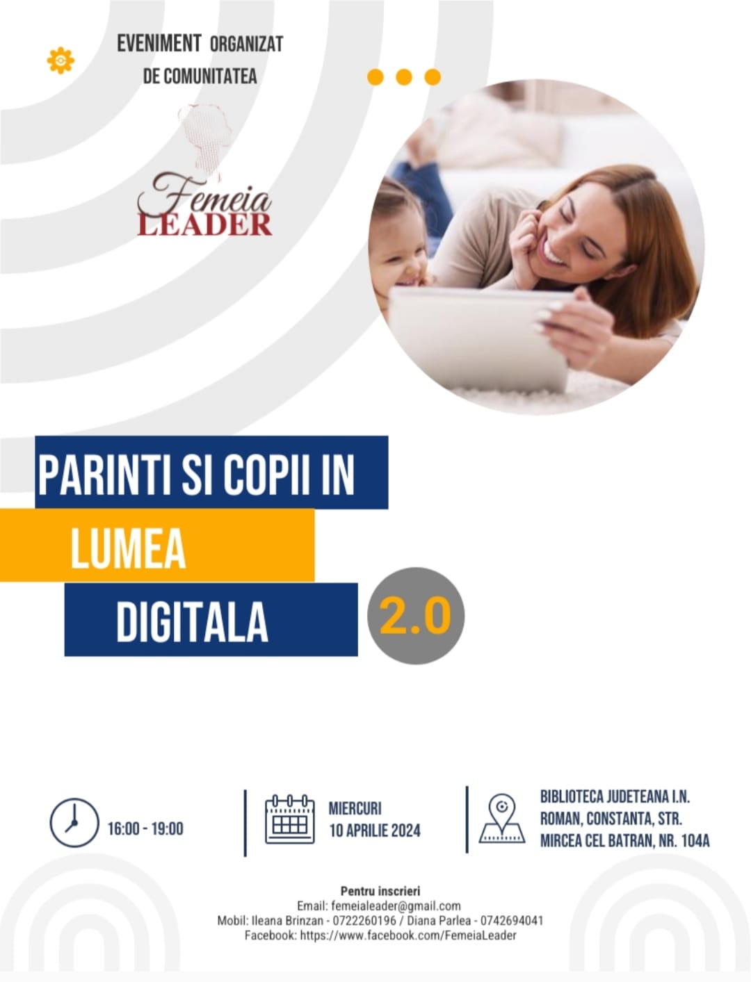 „Părinți și copii în lumea digitală 2.0”, la Biblioteca Județeană „Ioan N. Roman” Constanța