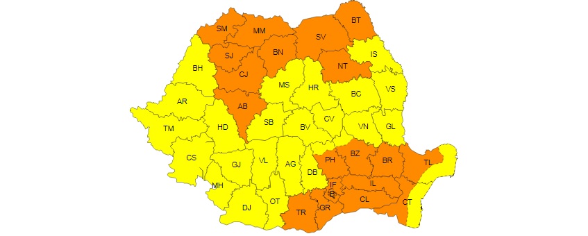 Vremea va fi caldă, dar toată ţară se află de mâine sub avertizări meteorologice