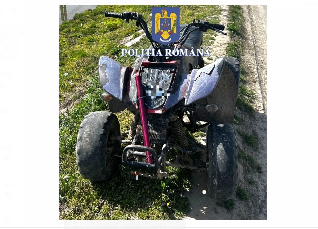 Județul CONSTANȚA: Minor beat prins de polițiști în timp ce conducea un ATV