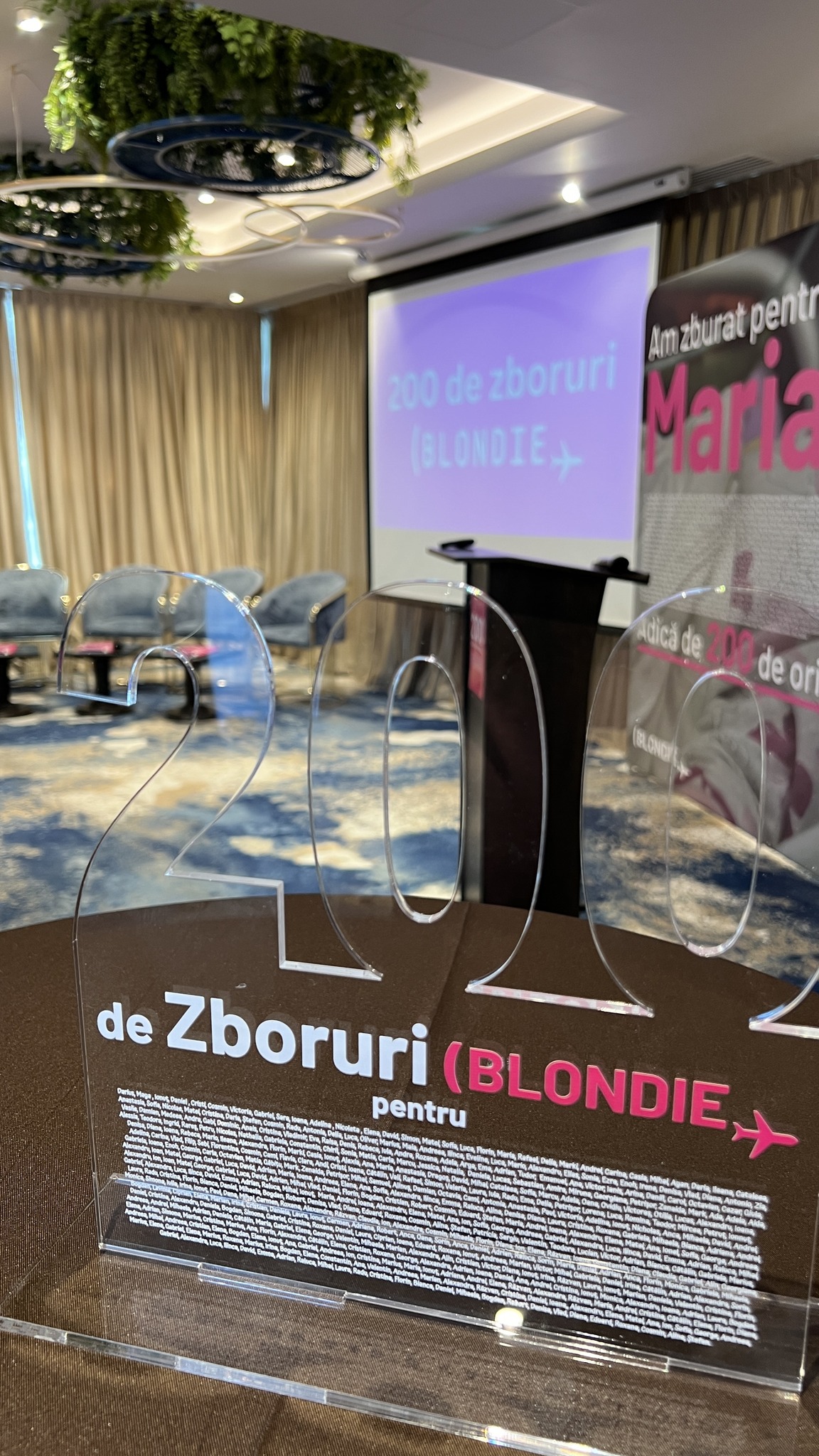 Asociația Blondie a împlinit 4 ani și 200 de zboruri pentru copiii grav bolnavi