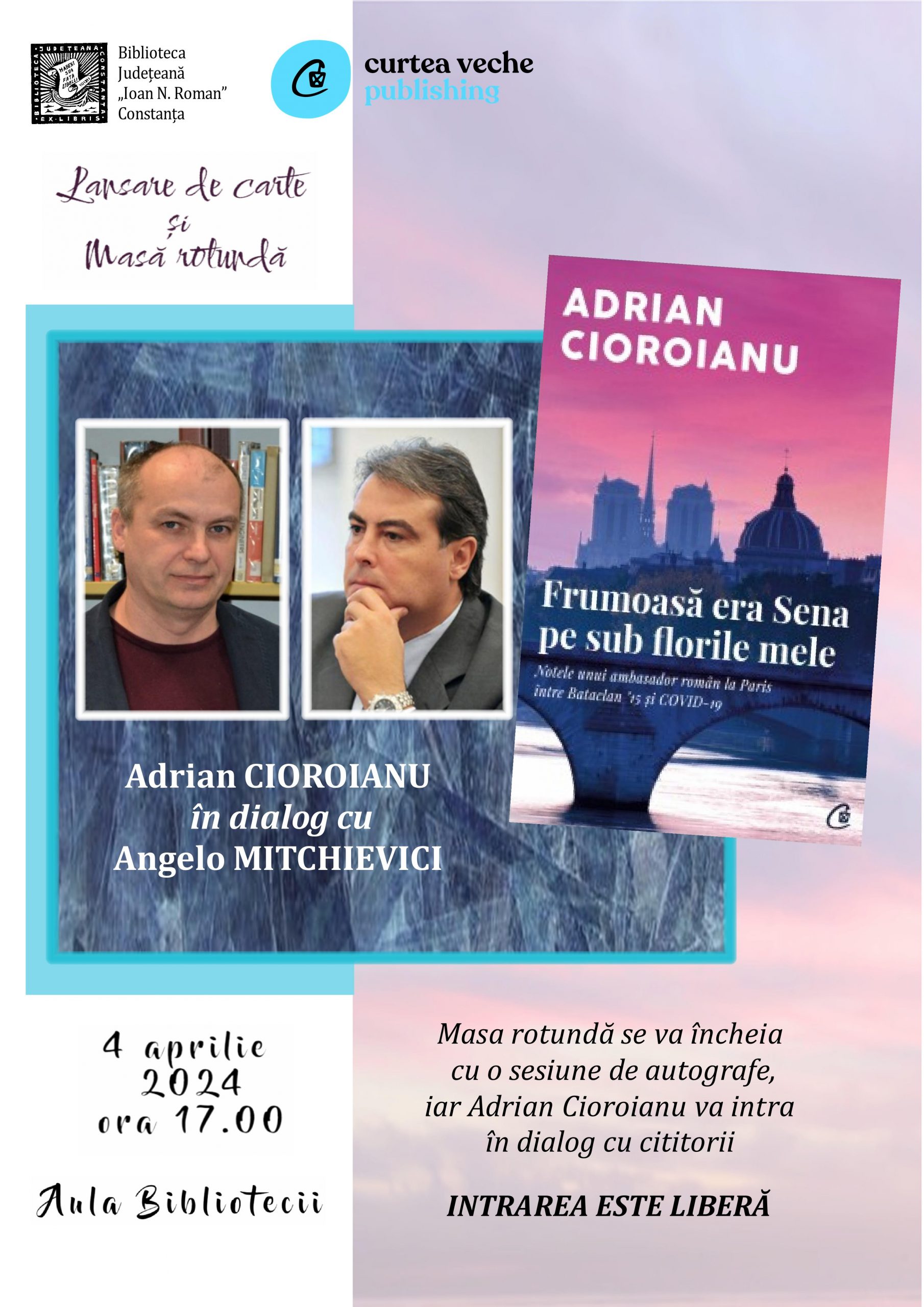 CONSTANȚA: Istoricul Adrian Cioroianu își lansează un nou volum la Biblioteca Județeană „Ioan N. Roman”