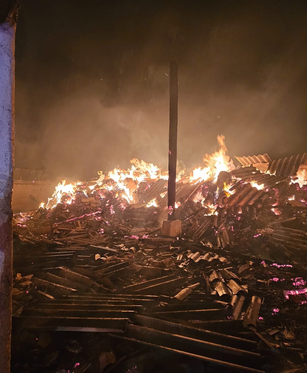OSTROV: Sute de animale au ars de vii într-un incendiu izbucnit la saivanul din localitate