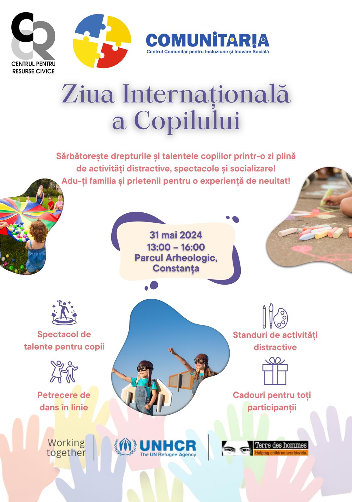 Ziua de 1 Iunie va fi sărbătorită în Parcul Arheologic din Constanţa. Evenimentul este dedicat copiilor regfugiaţi