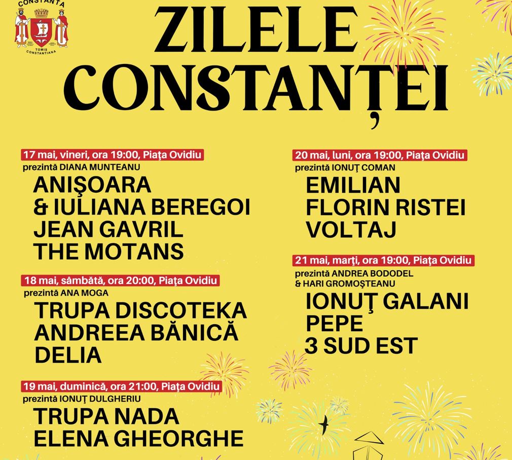 ZILELE ORAȘULUI CONSTANȚA: Concerte, expoziții, evenimente sportive