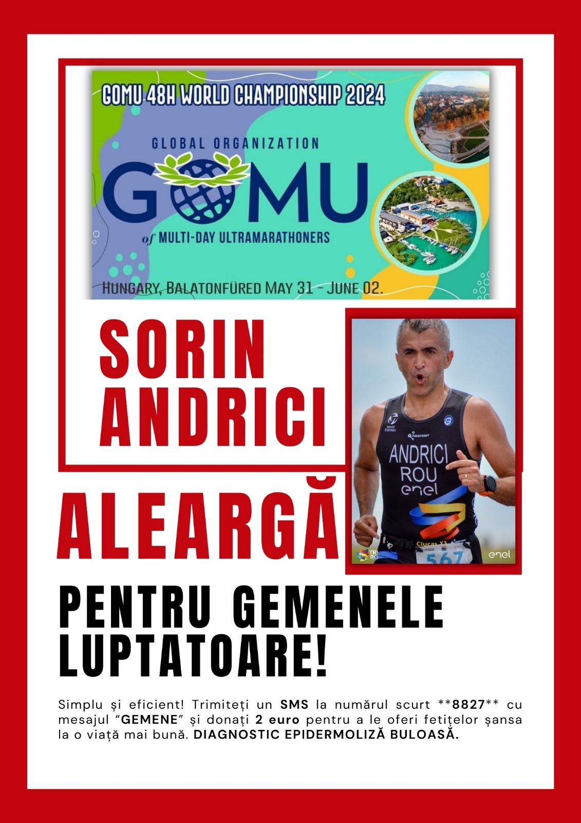 Jandarmul tulcean, Sorin Andrici, aleargă pentru gemenele Ana şi Laura
