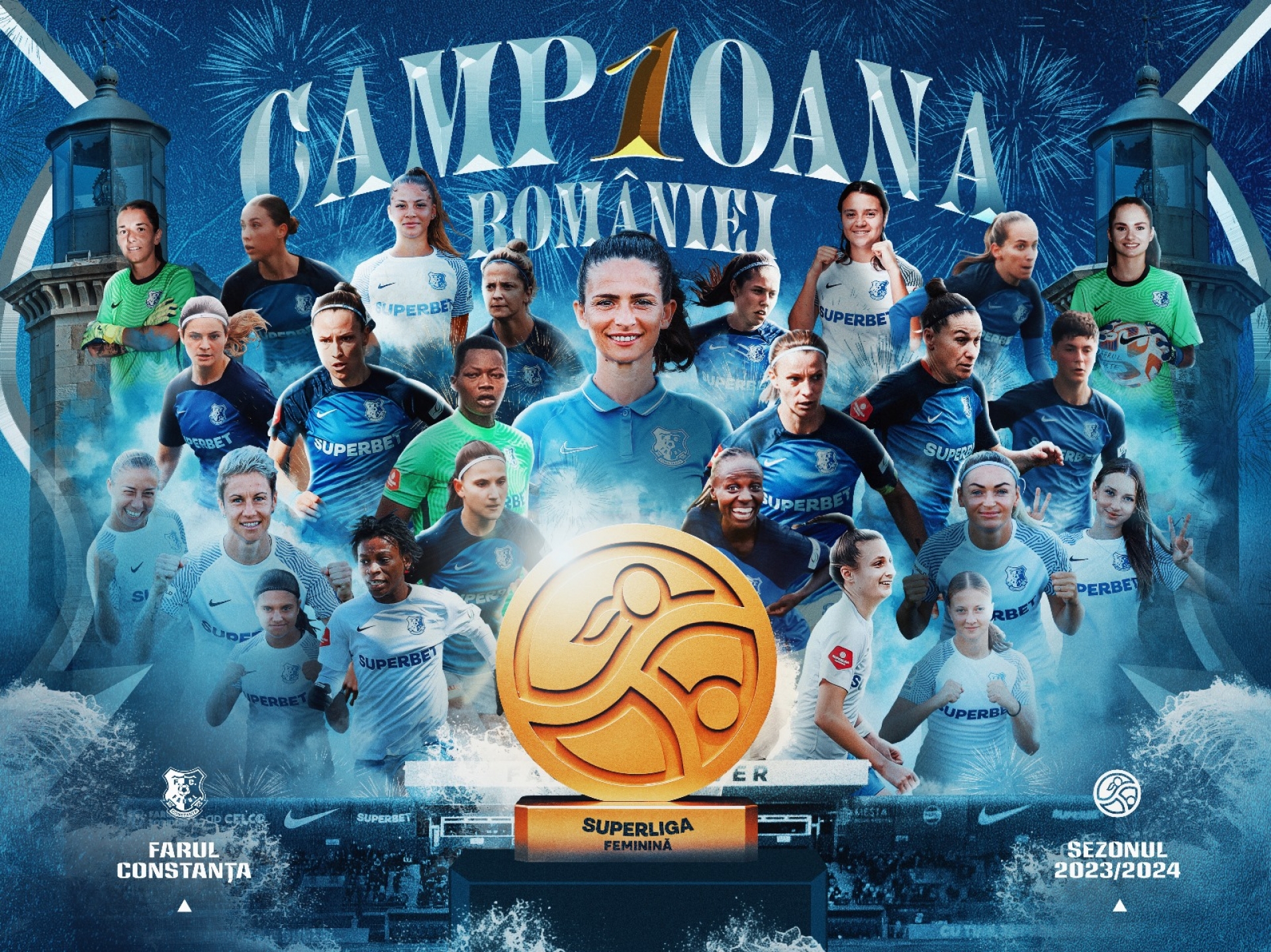 Fotbalistele de la Farul Constanța primesc sâmbătă trofeul de campioane ale României