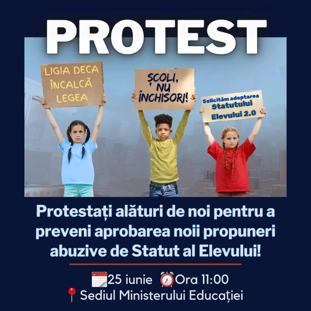 Protest în fața Ministerului Educației