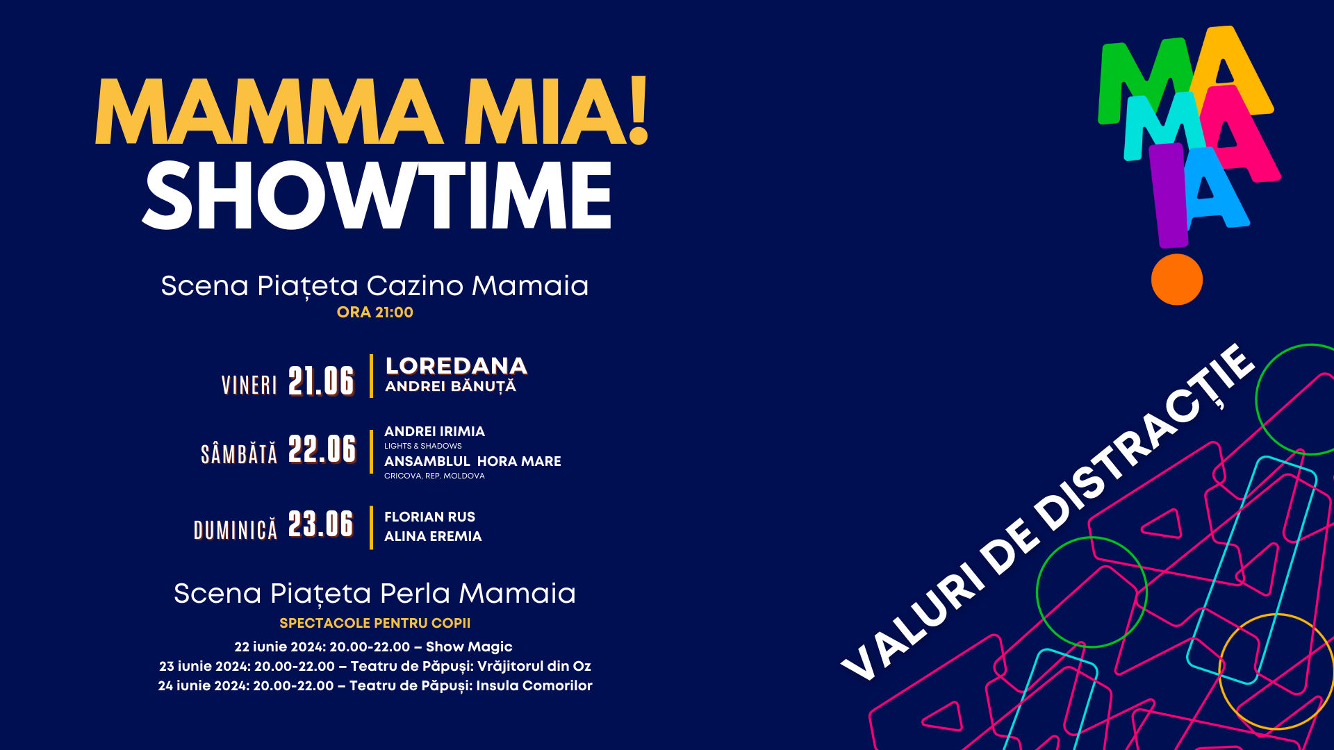 MAMAIA: Minivacanța de Rusali – distracție și concerte. „Valuri de Distracție”