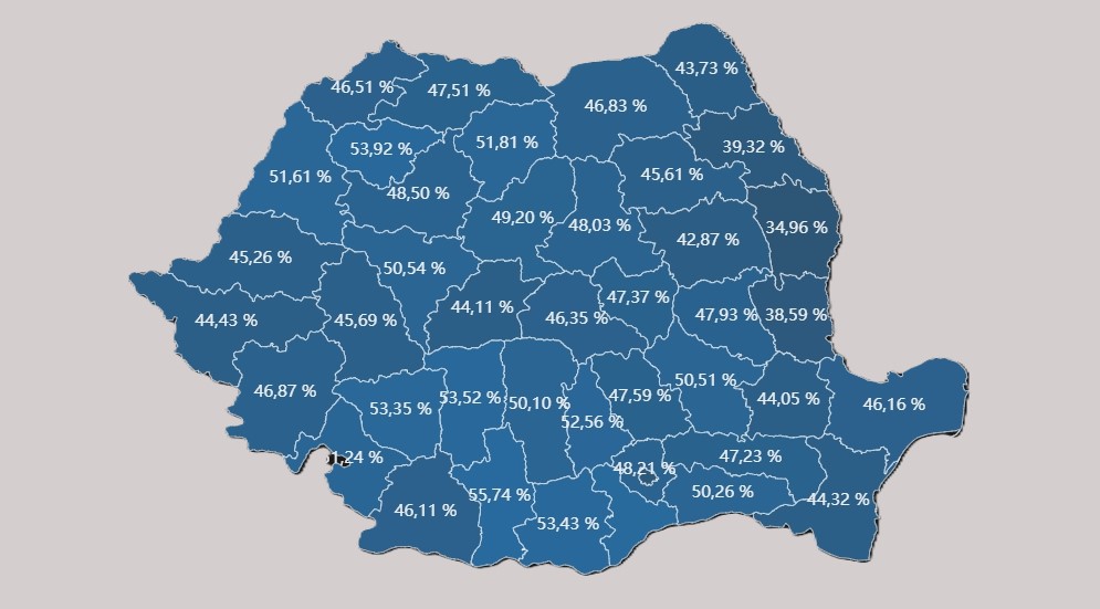 CONSTANȚA, TULCEA: Prezența la urne, ora 20.00