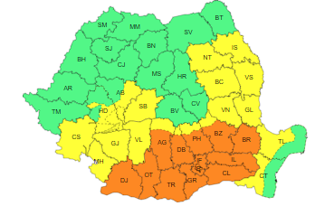 CONSTANȚA și TULCEA sub avertizare de instabilitate atmosferică accentuată