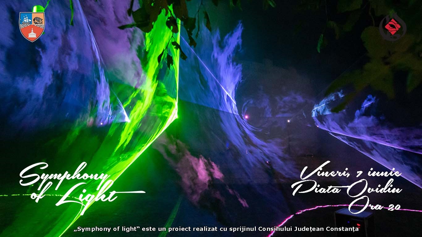 „Symphony of light“, cel mai mare spectacol de lasere, are loc în Piaţa Ovidiu din Constanţa