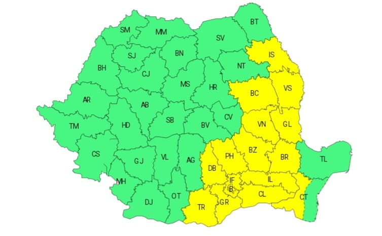 Sud-vestul Dobrogei, sub atenţionare Cod galben de caniculă și disconfort termic ridicat