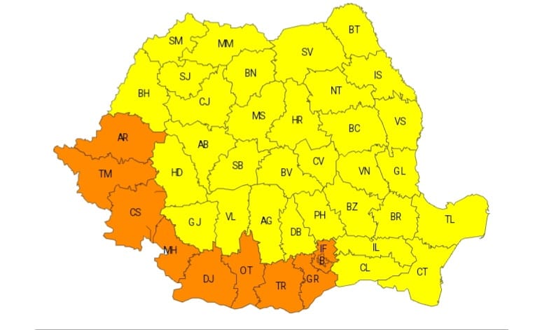 Toată ţara se află, miercuri, sub avertizări meterologice de caniculă şi disconfort termic accentuat