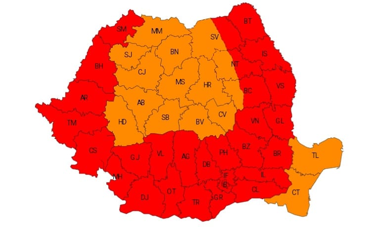 Dobrogea, sub avertizare meteorologică Cod portocaliu de caniculă şi disconfort termic accentuat. Crișana, Banat, Oltenia, Muntenia și Moldova vor fi sub Cod roşu